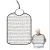 Music Notes Adult Bib for Eating with Crumb Catcher,Washable & Waterproof Terry Cloth Adjustable Elderly Women Men Adult Bibs Funny Clothing Protector Modern Abstract Minimalistic Geometric Stripes view 1