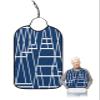 Geometric Blue Adult Bib for Eating with Crumb Catcher,Washable & Waterproof Terry Cloth Adjustable Elderly Women Men Adult Bibs Funny Apron Clothing Protector Abstract Minimalist Stripes Modern Decor view 1