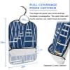 Geometric Blue Adult Bib for Eating with Crumb Catcher,Washable & Waterproof Terry Cloth Adjustable Elderly Women Men Adult Bibs Funny Apron Clothing Protector Abstract Minimalist Stripes Modern Decor view 2