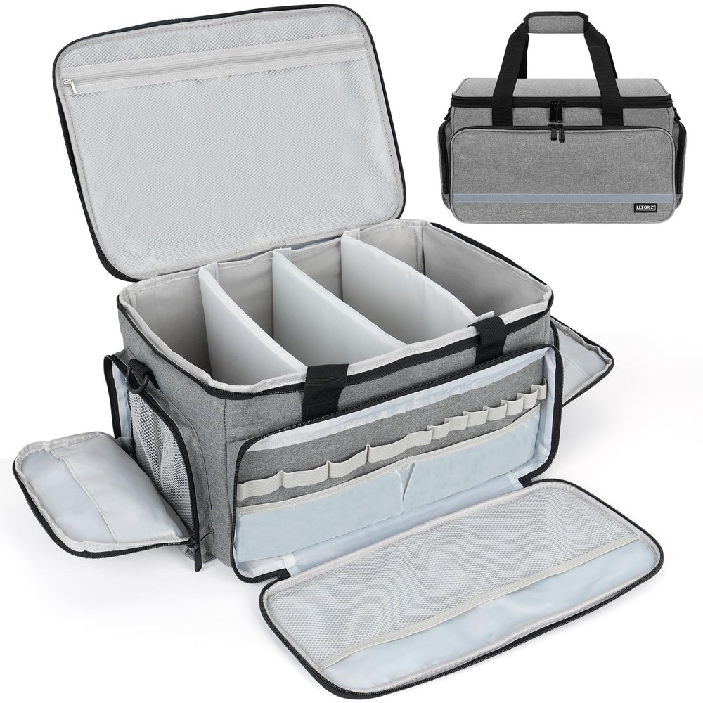 LEFORZ Medical Bag Home Health Nurse Bag Empty First Aid Storage Bag with Detachable Divider Medical Supplies Bag for Nursing Student,Therapist,Doctors(Grey)