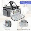 LEFORZ Medical Bag Home Health Nurse Bag Empty First Aid Storage Bag with Detachable Divider Medical Supplies Bag for Nursing Student,Therapist,Doctors(Grey) view 4