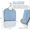 Blue Flowers Adult Bib for Eating with Crumb Catcher,Washable & Waterproof Terry Cloth Adjustable Elderly Women Men Bibs Funny Clothing Protector Modern Abstract Minimalistic Geometric Stripes Lines view 2
