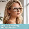 ICARA Vintage Square Rhinestone Reading Glasses Anti-fatigue Fashion Female bling bling Glasses (black, 1.5, multiplier_x) view 3