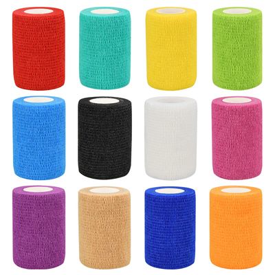 12pcs Self Adhesive Bandage Wraps, 3in 5 Yards, Multicolor