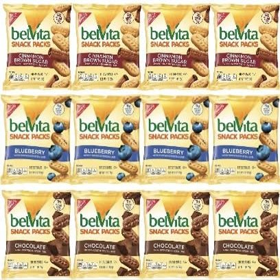 QT LIMITED Belvita Breakfast Biscuits Bite-Size Snack Packs Variety Pack, 1 oz Bags (12 Count)