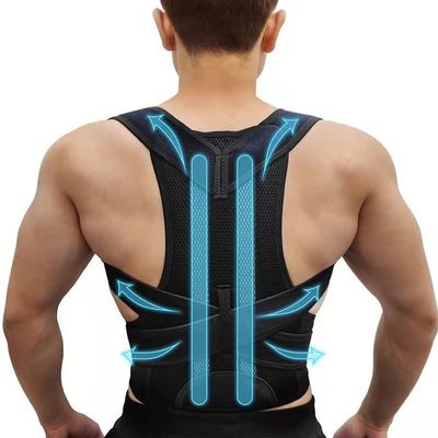Adjustable Full Back Brace Posture Corrector For Women Men Improve Back Posture Lumbar Brace Shoulder Neck Clavicle Support Provide Lower And Upper Back Pain Relief ( Color : Black , Size : Medium )