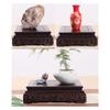 CLoxks Vase Bonsai Base Ebony Rectangular Water Wave Base Vase Bonsai Buddha Statue Jade Large Load-bearing Wooden Bracket Bonsai Base ( Size : Small ) view 4