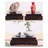 CLoxks Vase Bonsai Base Ebony Rectangular Water Wave Base Vase Bonsai Buddha Statue Jade Large Load-bearing Wooden Bracket Bonsai Base ( Size : Large ) view 4