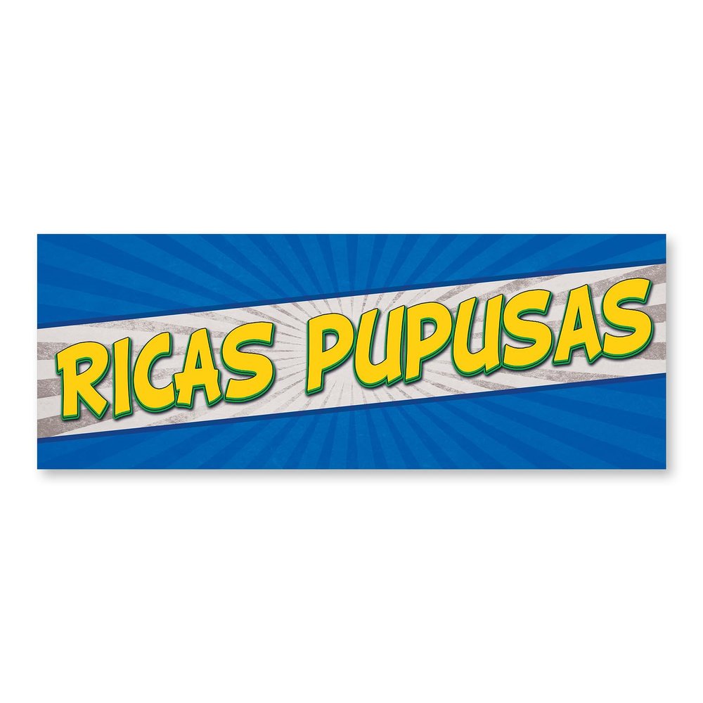 Ricas Pupusas 24" x 9" Decal | Advertise Your Business | All Weather Can Apply to Any Surface | Cheese Pork Refried Beans | Made in The USA