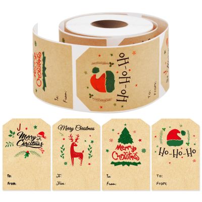 300 PCS Self Adhesive Gift Tag Stickers, 2 x 3 Inch Tags, Decorative Stickers for Holiday Presents & Packages, Envelopes Sealing, Gift Wraps, Easy to Write and Peel