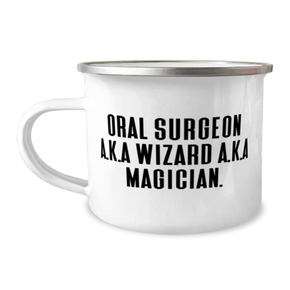 Appreciation Oral surgeon 12oz Camper Mug, Oral Surgeon A.K.A Wizard A.K.A, Present For Men Women, Fancy Gifts From Boss, Dental health, Toothbrush, Floss, Toothpaste, Mouthwash, Dental floss