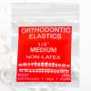 Clear Non-Latex 100 counts, Intraoral Elastic Bands Orthodontic Elastics Dental Rubber Bands Made in US Medium 1/4'', Clear view 1