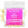 Amber Latex 100 counts, Intraoral Elastic Bands Orthodontic Elastics Dental Rubber Bands Made in US Heavy 1/8'', Amber Latex view 1