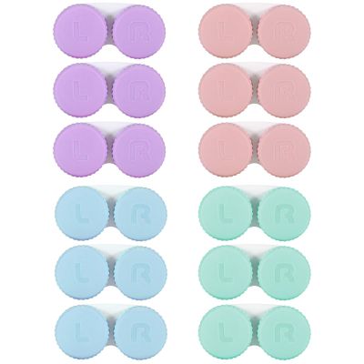 Kmchilj 12Pcs Colorful Contact Lens Case Outdoor Portable Mini Contact Lens Kit Mini Case for Outdoor Travel and Daily Use(multi-color)