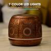 Large Essential Oil Aromatherapy Diffuser for Home Bedroom Metal Hollow Decorative Room Ultrasonic Air Scent Mist Aroma Diffuser 500ML Defusers -Red Copper view 2