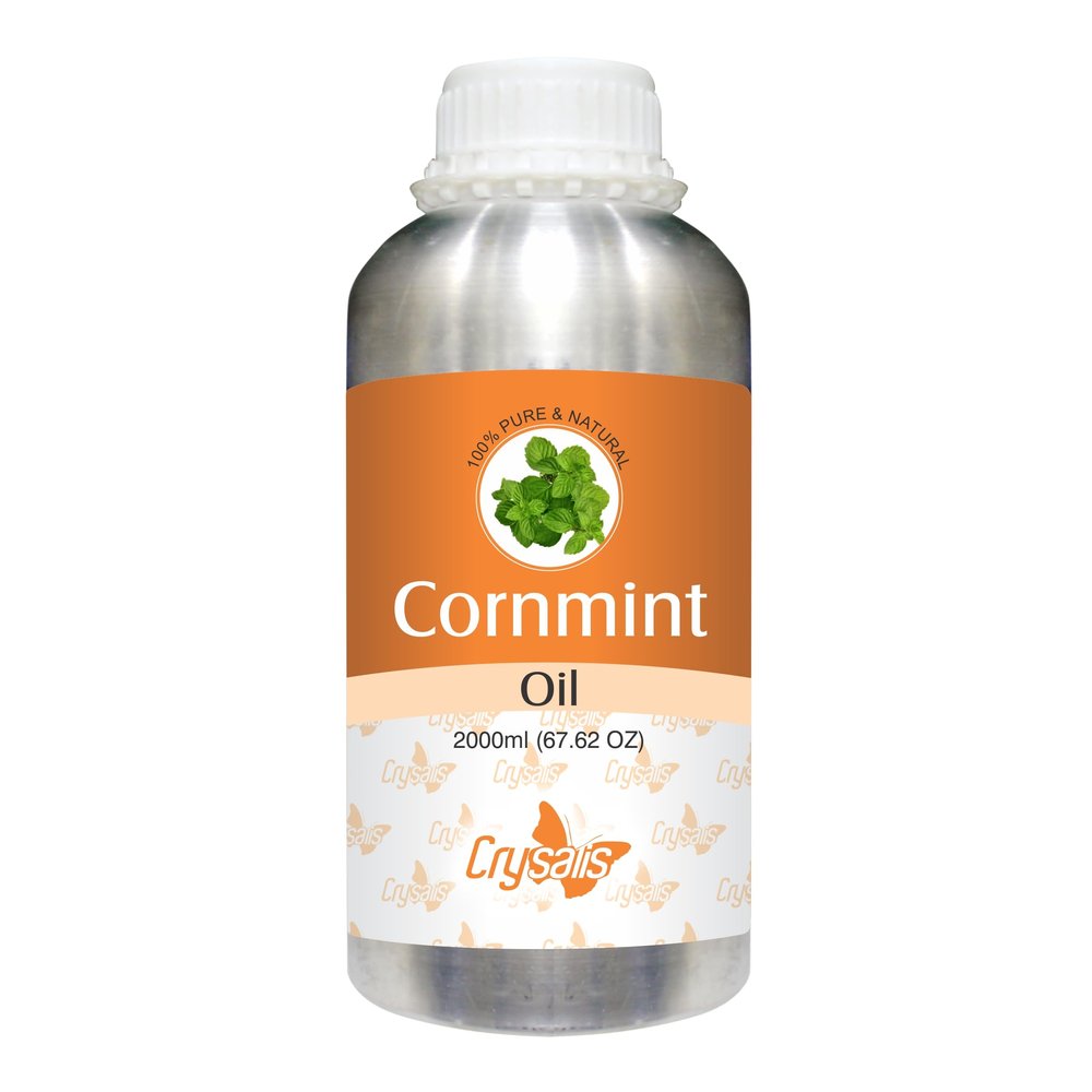 Crysalis Cornmint Oil Cosmetic Grade (2000 ml / 67.62 fl oz) - Minty Aromatic Oil for Skin Hair Massage & DIY Formulations