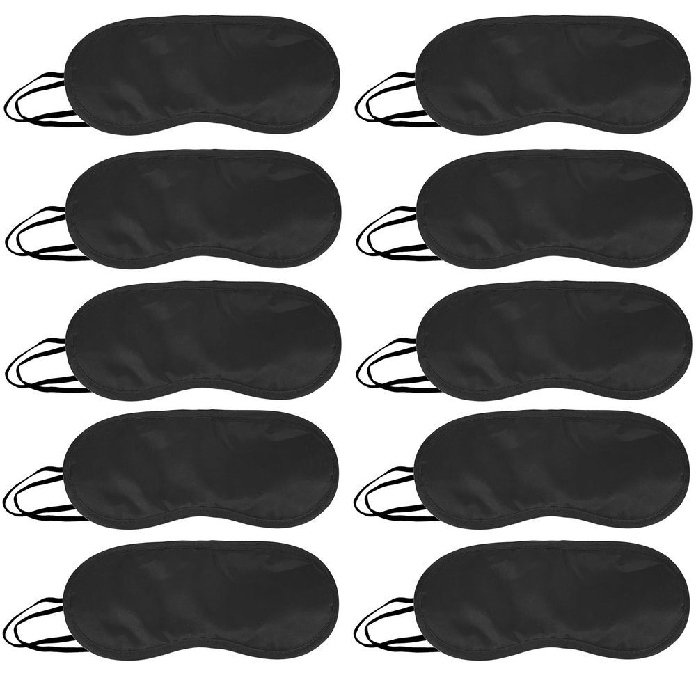 10 Pack Eye Sleep Masks, Sleep Covering, Eye Blinderfold for Sleeping,Travel, Party Supply (Black)