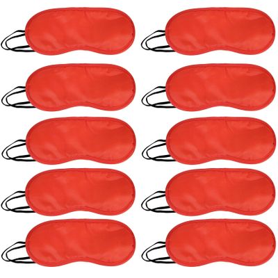 10 Pack Eye Sleep Masks, Sleep Covering, Eye Blinderfold for Sleeping,Travel, Party Supply (Red)