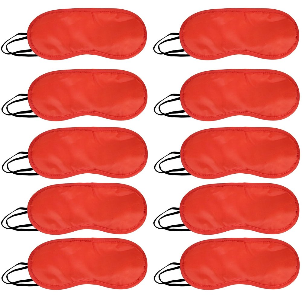 10 Pack Eye Sleep Masks, Sleep Covering, Eye Blinderfold for Sleeping,Travel, Party Supply (Red)