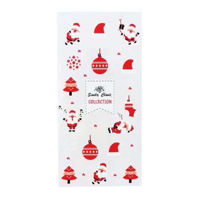 50 Pieces Christmas Cellophane Treat Bags, Xmas Clear Cookie Candy Bags Goodies Bags Party Gift Packaging Bags for Christmas Party Supplies(2)