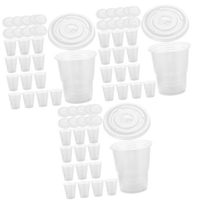 50pcs Disposable Drink Cup Disposable Coffee Cups with Lids Portable Coffee Mug Drinking Glasses with Lids Coffee Packing Cups Beverage Cups with Lids Milk Tea Cups Portable Cup Pp/1292 (Color : Tran
