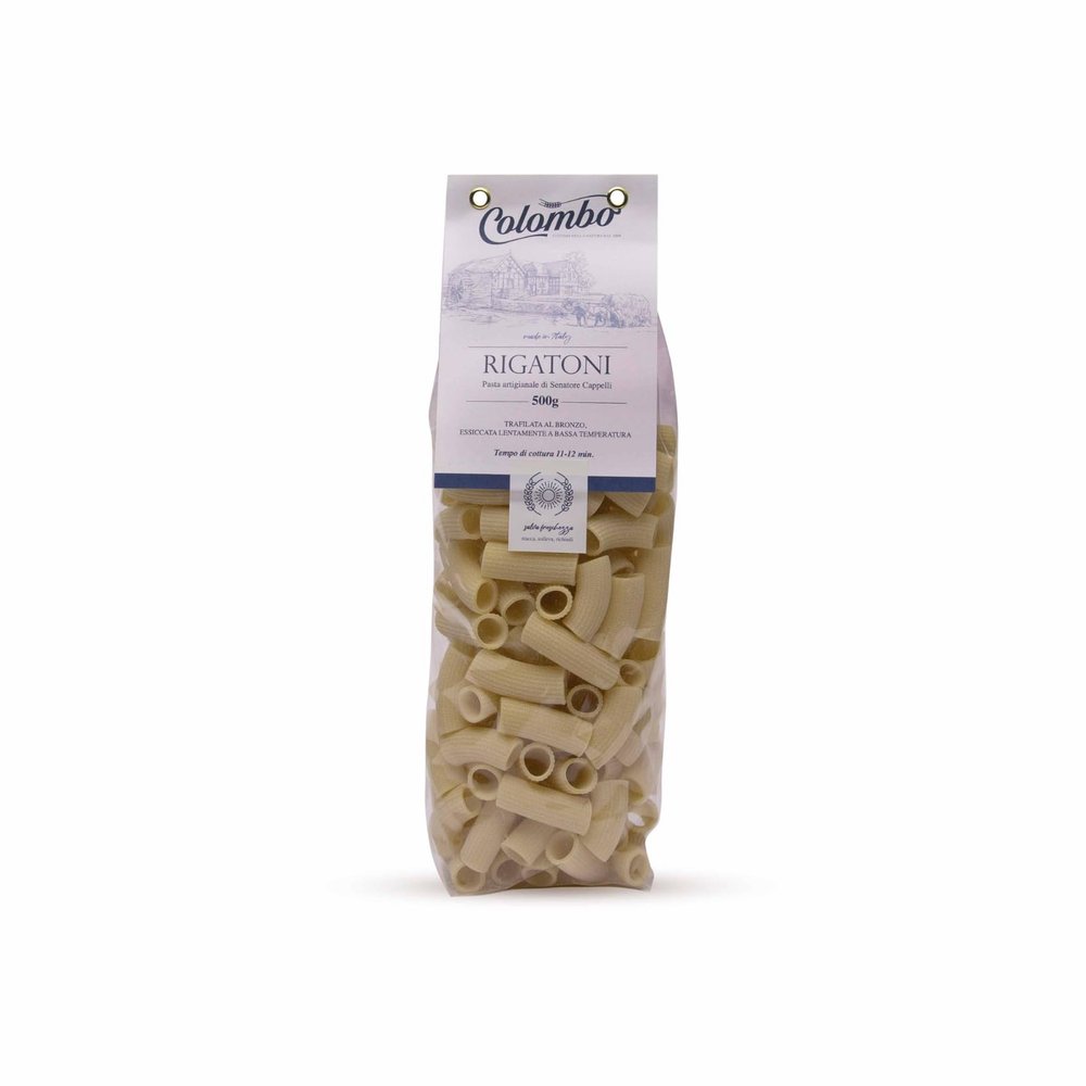 Pasta Rigatoni- Premium Organic Italian Pasta Senatore Cappelli from Italy - Handcrafted, Family Owned Gourmet Pasta Brand - Durum Wheat Semolina Pasta 17.6oz / 500g - Pack of 8
