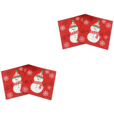 50pcs and Graphic Napkins Paper Cocktail Beverage Decorative Supplies Printed Baby Red Xmas Snowman Christmas Pulp Favors Shower for Holiday Tissue Dinner Wood White Disposable/1127 (Color : Picture