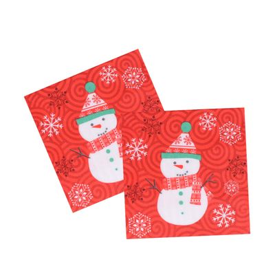 50pcs and Graphic Napkins Paper Cocktail Beverage Decorative Supplies Printed Baby Red Xmas Snowman Christmas Pulp Favors Shower for Holiday Tissue Dinner Wood White Disposable/1127 (Color : Picture