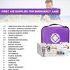 Small-Campact First-Aid Kit-Refill Supplies-Basic Emergency-Essentials - 300PCS Home Essentials Emergency Accident Kits for Businesses Workplace Outside Travel Purple 1st Aid view 2