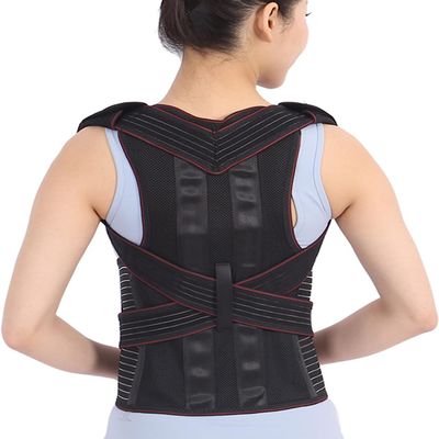 Adjustable Full Back Support Belt Posture Corrector For Men And Women, Breathable Upper And Lower Back Support Brace, Providing Pain Relief From Neck Back Shoulder Clavicle ( Color : Black , Size : X-