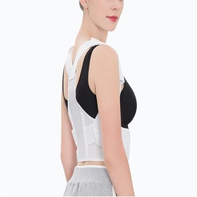 LUXRUB Breathable Mesh Posture Corrector Back Brace for Men Women Back Full Support Belt Adjustable Straps Spinal Support Belt Relief Back Shoulder Neck Clavicle Pain (Color : White, Size : X-Small)
