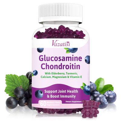 Vazatisi Glucosamine Chondroitin Gummies - Glucosamine Gummies with MSM, Turmeric & Boswellia, Support Cartilage, Joint Structure & Tissue, Joint Support Supplement for Men and Women - 60 Cts