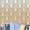 ZYMECH Cream Coloured Contact Paper Peel and Stick Abstract Geometric Lines Peel and Stick Contact Paper Laundry Room Easy to Remove (W) 118" X(H) 110" view 3