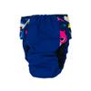 Barkertime Blue Happy Shark on Blue Cat Diaper, M, with Tail Hole - Made in USA view 3