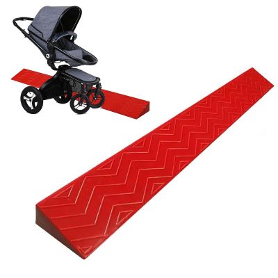 0.3" Rise Threshold Ramp, Wheelchair Ramps for Home, for Doorways, Power Scooters, Sweeper, Bathroom Floor Tile Threshold Transition Strip (Color : Rojo, Size : 13 * 6cm/5.1 * 2.3in)
