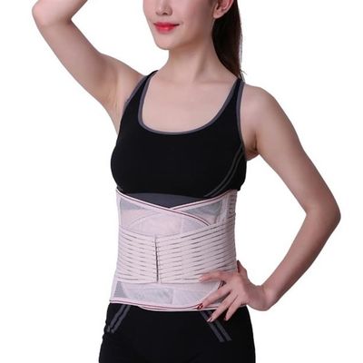 LUXRUB Lower Back Brace Double Pull Back Support Belt Breathable Posture Corrector Adjustable Lumbar Brace Sports Waist Trainer for Men Teens Elderly Women Pain Relief (Color : Skin, Size : Large)