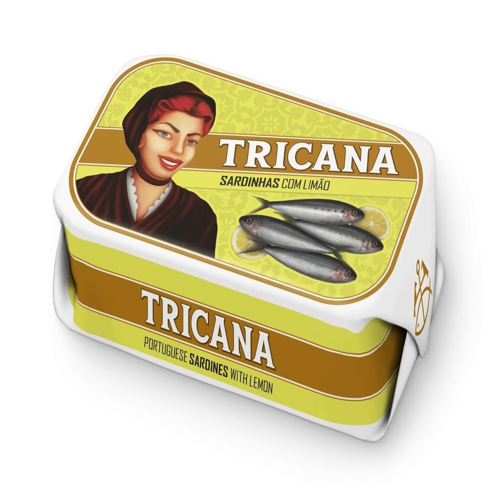 Ticana Portugal - Gourmet Canned whole Sardine in Olive Oil and Lemon - 4.23oz / 120gr (Pack of 5 cans)