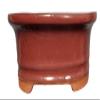 Aven's Serenity Garden - Oval Ceramic Bonsai Pot | Burgandy Glazed Ceramicware | 6" Wide, Flared Training Pot view 1