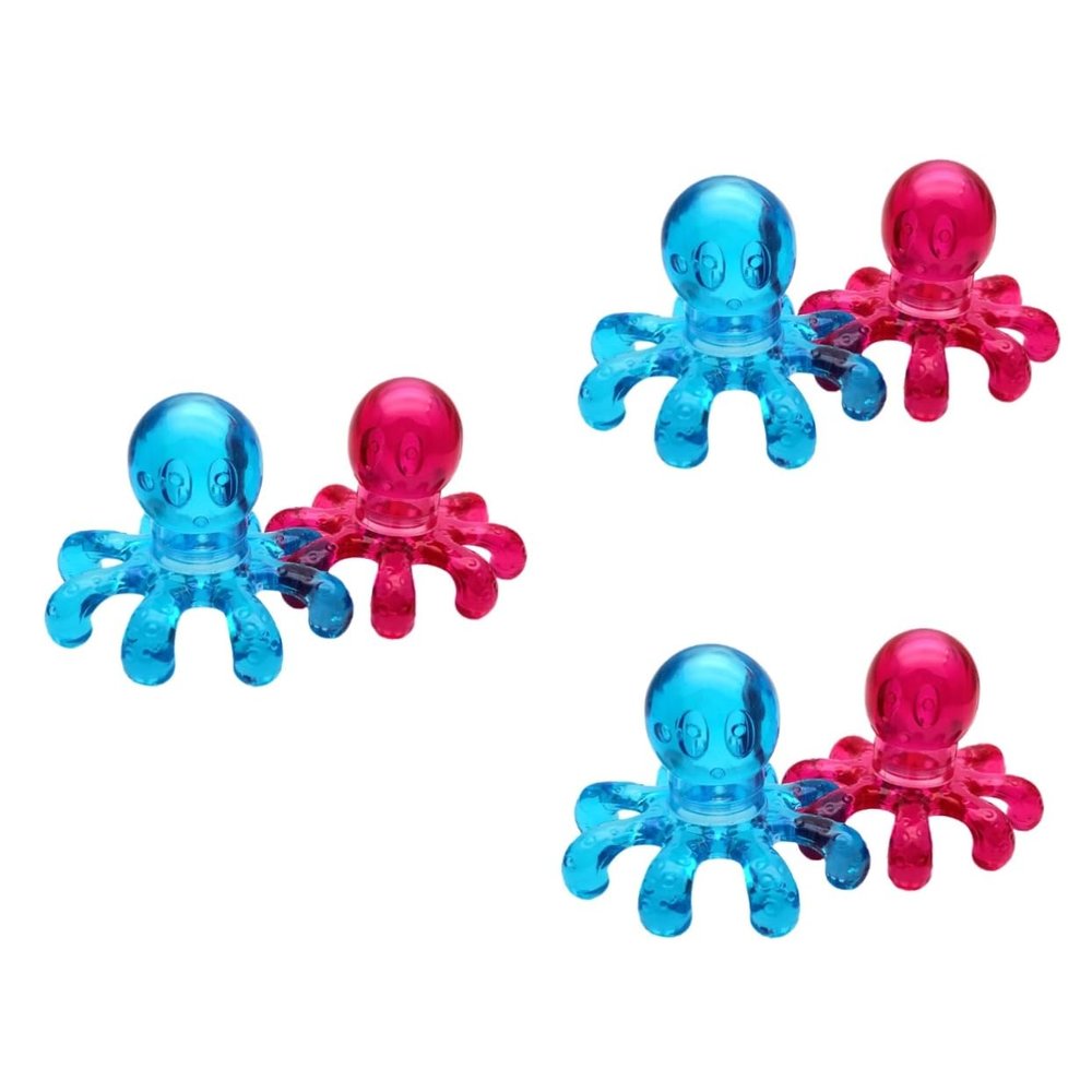 KALLORY 2 Pack Handheld Octopus Head Massager for Scalp Neck Shoulder and Body Portable Lightweight Therapeutic Massage Tool for Fatigue Relief and Improved Circulation