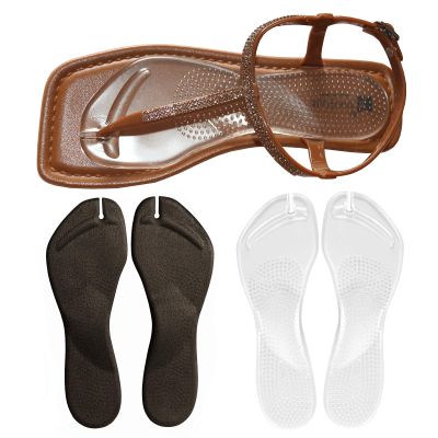(2 Pairs) Cushion Insoles for Flip Flop Thong Sandals, Gel Adhesive Arch Support Flip Flop Thong Inserts Pain Relief Anti-Slip for High Heels