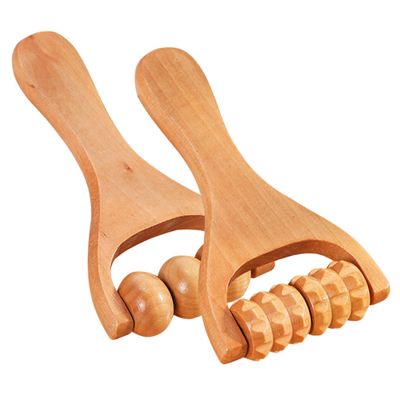 COOLHIYA Wooden Foot Massager Roller Handheld Acupoint Massage Tool for Neck Shoulder Back Legs and Feet Relaxation Compact and Lightweight Design