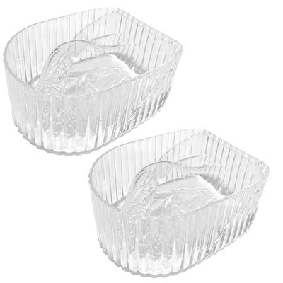 FOMIYES 2pcs Transparent Nail Soaking Bowls, Acrylic Gel Polish Remover Bowls, Manicure Hand Soak for Home Nail Care, Ergonomic Design for Gel off and Hand Washing