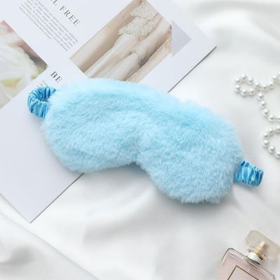 AKOAK 1 Pack Plush Sleep Eye Mask, Soft and Comfortable, Breathable Light Blocking Sleep Protector, Suitable for Adults, Children, Birthday Party Gifts (Sky Blue)