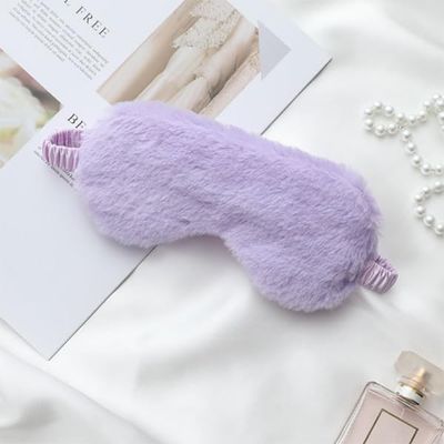 AKOAK 1 Pack Plush Sleep Eye Mask, Soft and Comfortable, Breathable Light Blocking Sleep Protector, Suitable for Adults, Children, Birthday Party Gifts (Violet)