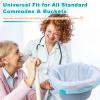 120 Disposable Commode Liners for Bedside Commode, Beside Commode Liners, Portable Potty Liners for Adults, Toilet Liners Portable Commode Bags for Commode Chair (Blue - 120 Liners) view 2