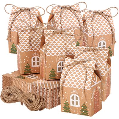 BESARME 72 Pcs Christmas Party Favor Boxes Mini Christmas Gift Bags, Small Treat Boxes Bulk Candy Box for Party Favor Supplies Stocking Stuffers