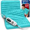 GENIANI Electric Heating Pad for Back Pain & Cramps Relief, Electric Throw, Auto Shut Off, Machine Washable, Moist Heat Pad for Neck & Shoulder - Valentines Day Gifts for Her, 12x24 Viridian Green view 1