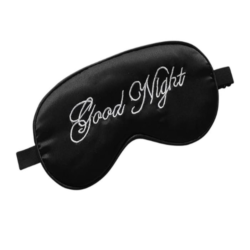 AKOAK 1 Pack Sleep Eye Mask, Adjustable Elastic with Night Eye Mask, Soft and Comfortable Goodnight Silk Sleep Eye Mask for Travel, Nap, Night Sleep - Block Light to Reduce Eye Float Bag