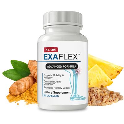 N-Labs ExaFlex Glucosamine Chondroitin MSM, Bromelain Capsules - Joint Supplements for Men and Women with Boswellia Extract, Turmeric and Quercetin - Supports Joint Health - Made in USA - 60 Capsules