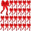 Riceshoot Valentines Day Decoration Red Bows Large Velvet Bows Garland Looped Wreath Waterproof Outdoor for Gift Wrapping Home Wall Decor(24 Pcs,12 x 18 Inch) view 1